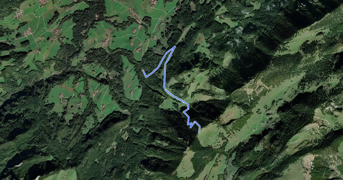 Маршрут Wanderweg 221b - Hochries на спутниковом снимке