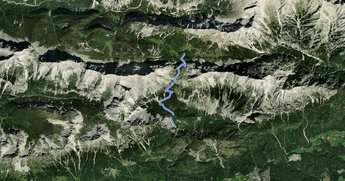 Маршрут Wanderweg 223 на спутниковом снимке