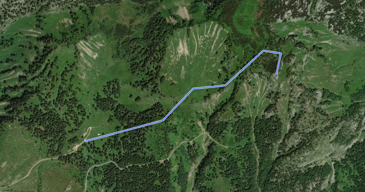 Маршрут Wanderweg 223 на спутниковом снимке