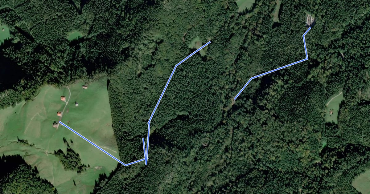 Маршрут Wanderweg 223a - Heuberg на спутниковом снимке