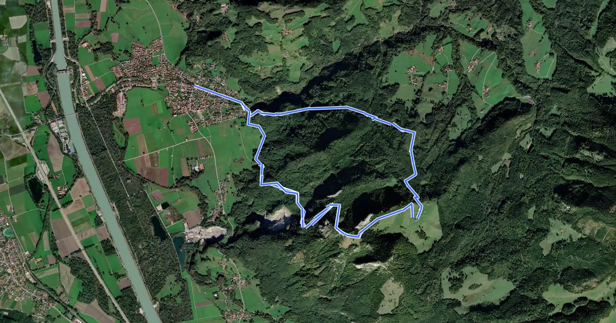 Маршрут Wanderweg 224 - Heuberg на спутниковом снимке