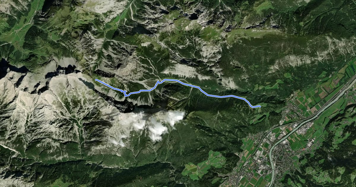 Маршрут Wanderweg 227 на спутниковом снимке