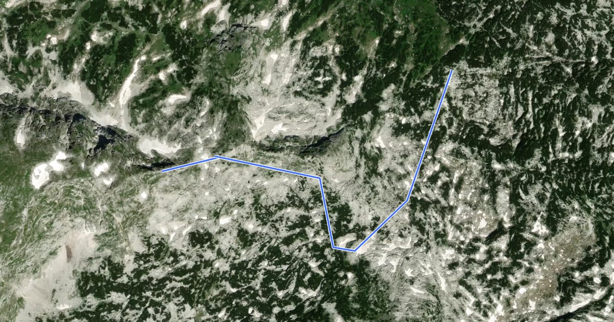 Маршрут Wanderweg 228 на спутниковом снимке