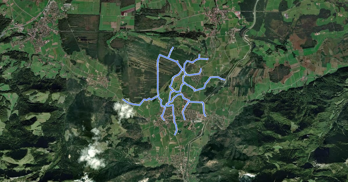 Маршрут Wanderweg 23 - Grassau на спутниковом снимке