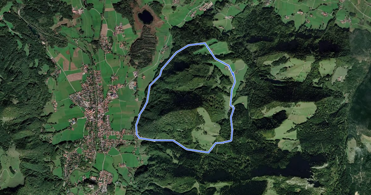 Маршрут Wanderweg 23 - Rund um den Haindorfer Berg на спутниковом снимке