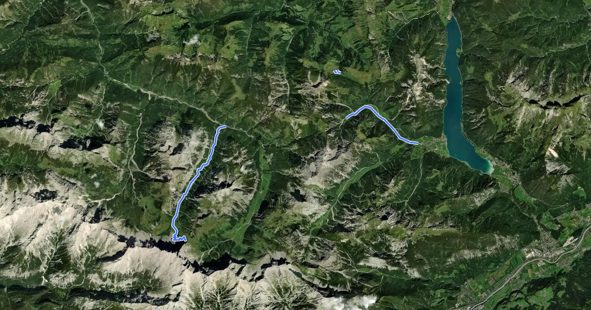 Маршрут Wanderweg 232 на спутниковом снимке