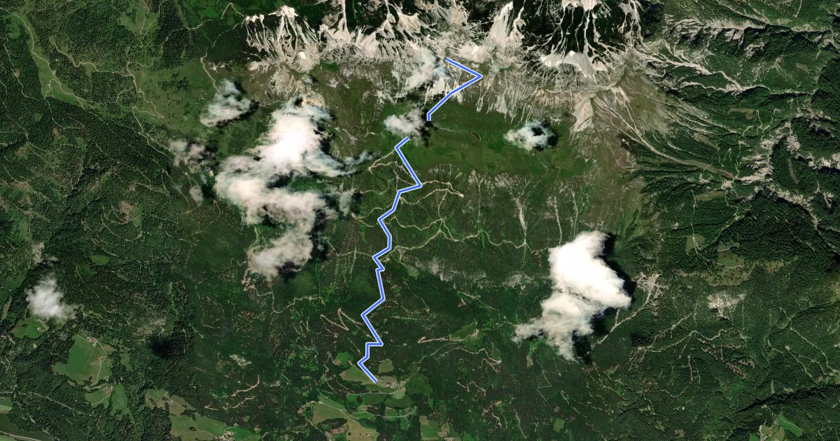 Маршрут Wanderweg 232 на спутниковом снимке