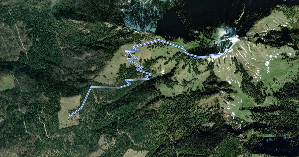 Маршрут Wanderweg 232 - Achental на спутниковом снимке
