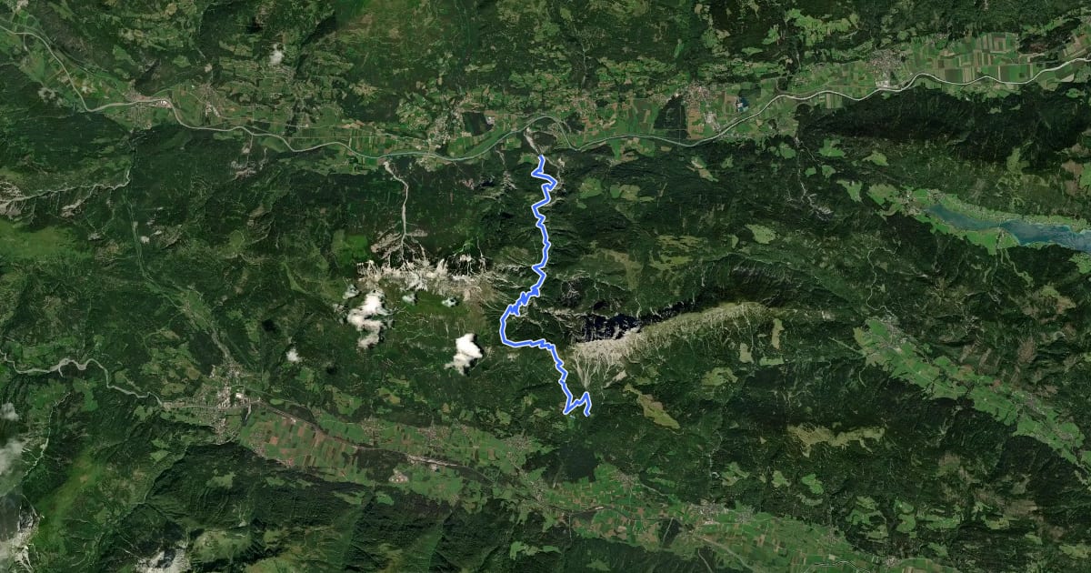 Маршрут Wanderweg 233 на спутниковом снимке