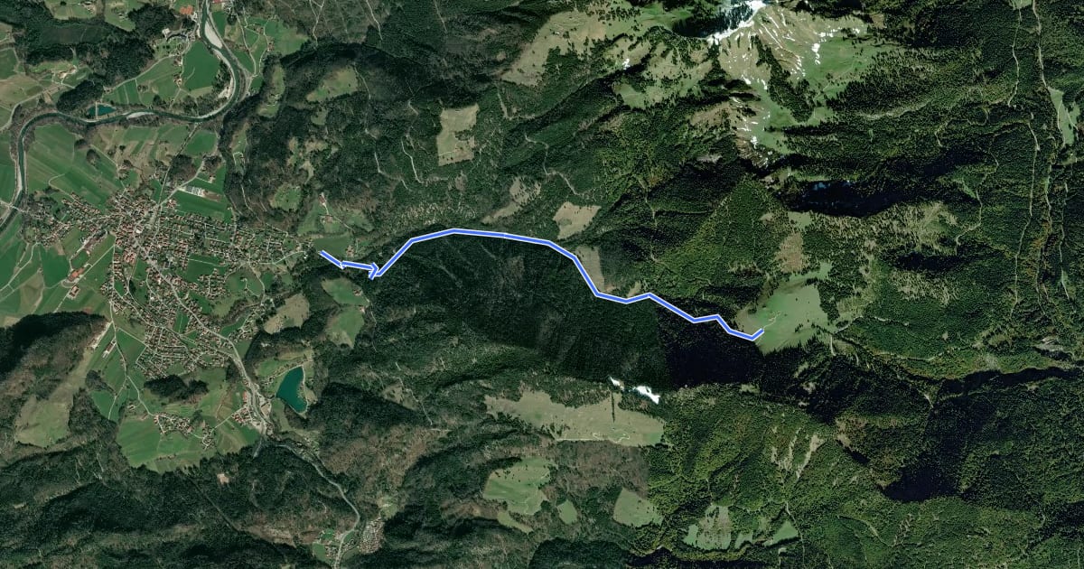 Маршрут Wanderweg 234 - Wiedholz - Jochbergalm на спутниковом снимке