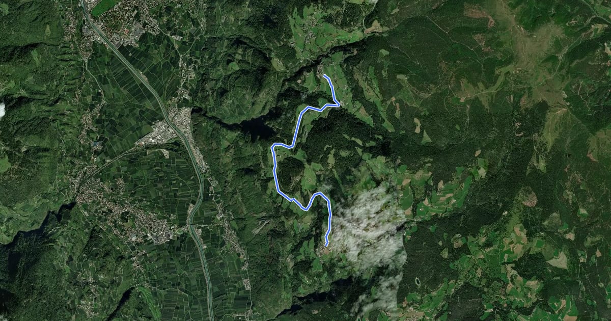 Маршрут Wanderweg на спутниковом снимке