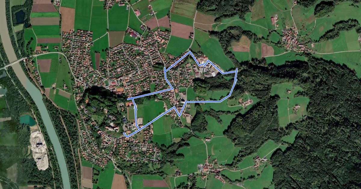 Маршрут Wanderweg 24 - Neubeuern на спутниковом снимке