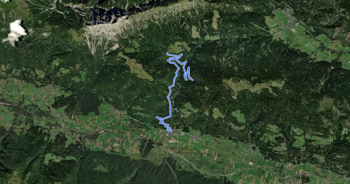 Маршрут Wanderweg 244 на спутниковом снимке