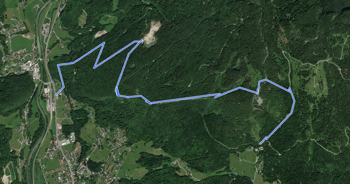 Маршрут Wanderweg 245 на спутниковом снимке