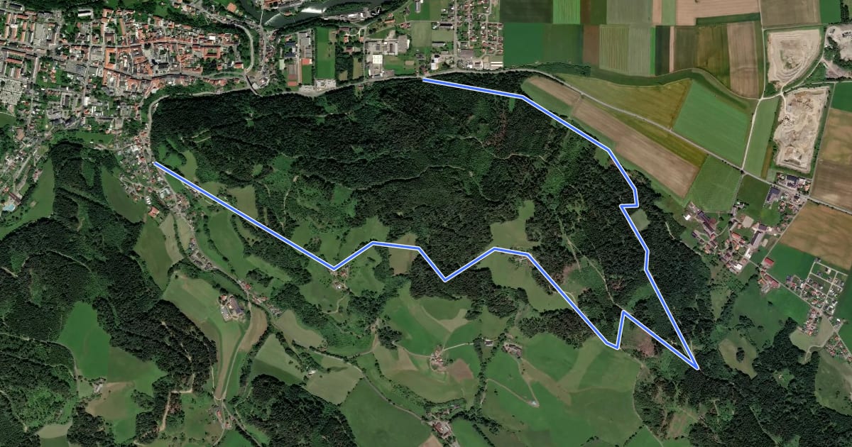 Маршрут Wanderweg 25 на спутниковом снимке