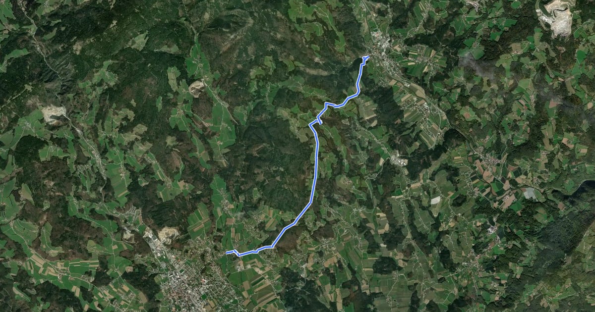 Маршрут Wanderweg 25 Weiz-Anger на спутниковом снимке