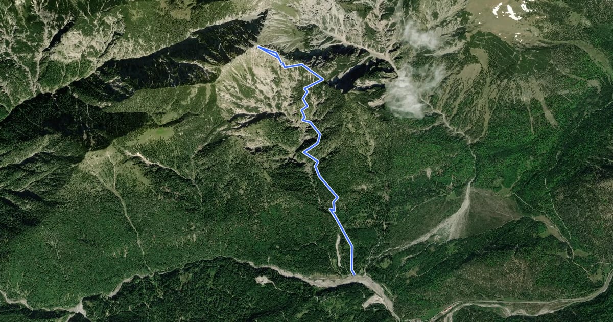Маршрут Wanderweg 252 на спутниковом снимке