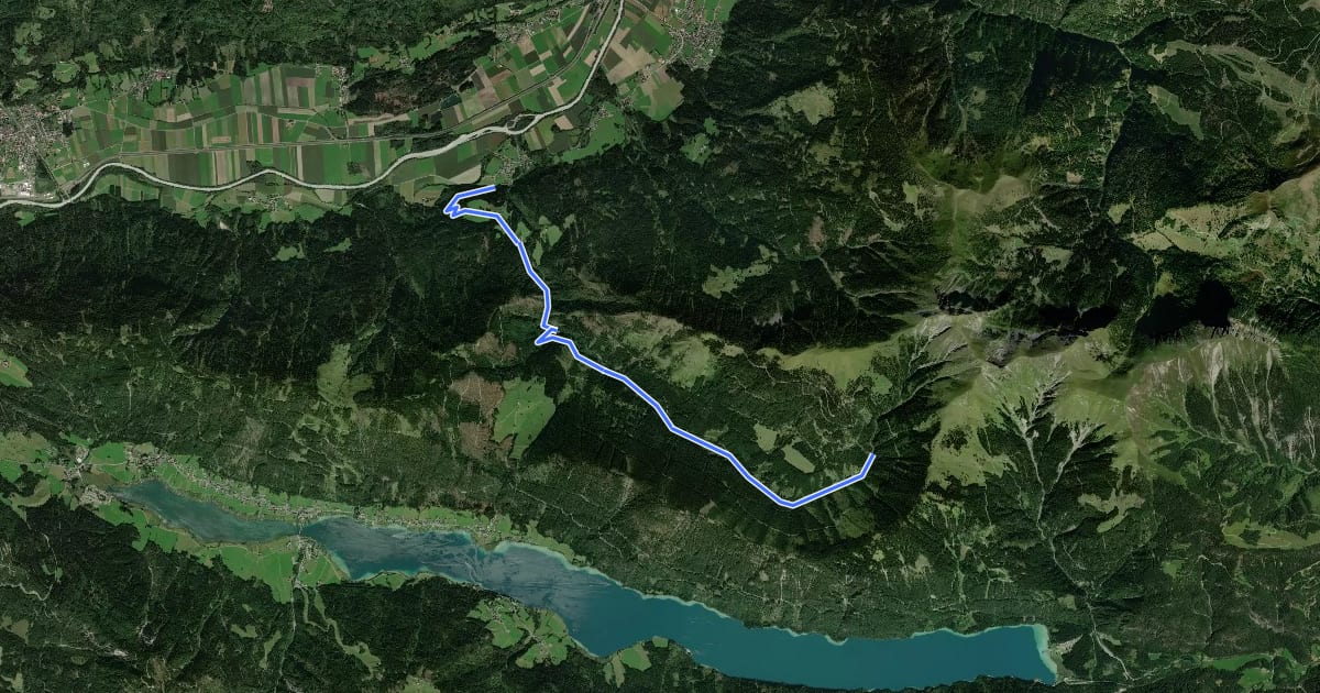 Маршрут Wanderweg 261 на спутниковом снимке
