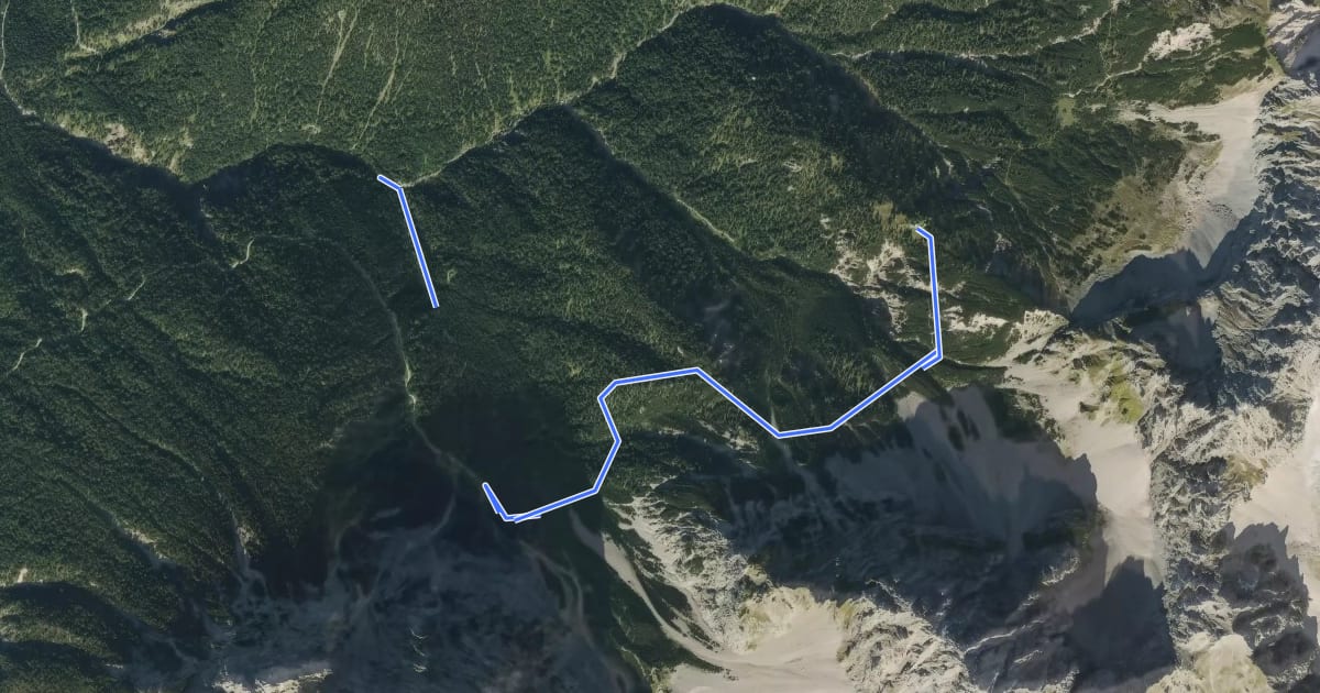 Маршрут Wanderweg 262 на спутниковом снимке