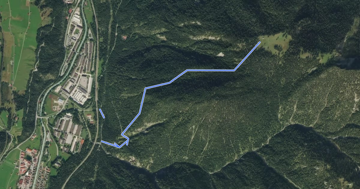 Маршрут Wanderweg 264 на спутниковом снимке