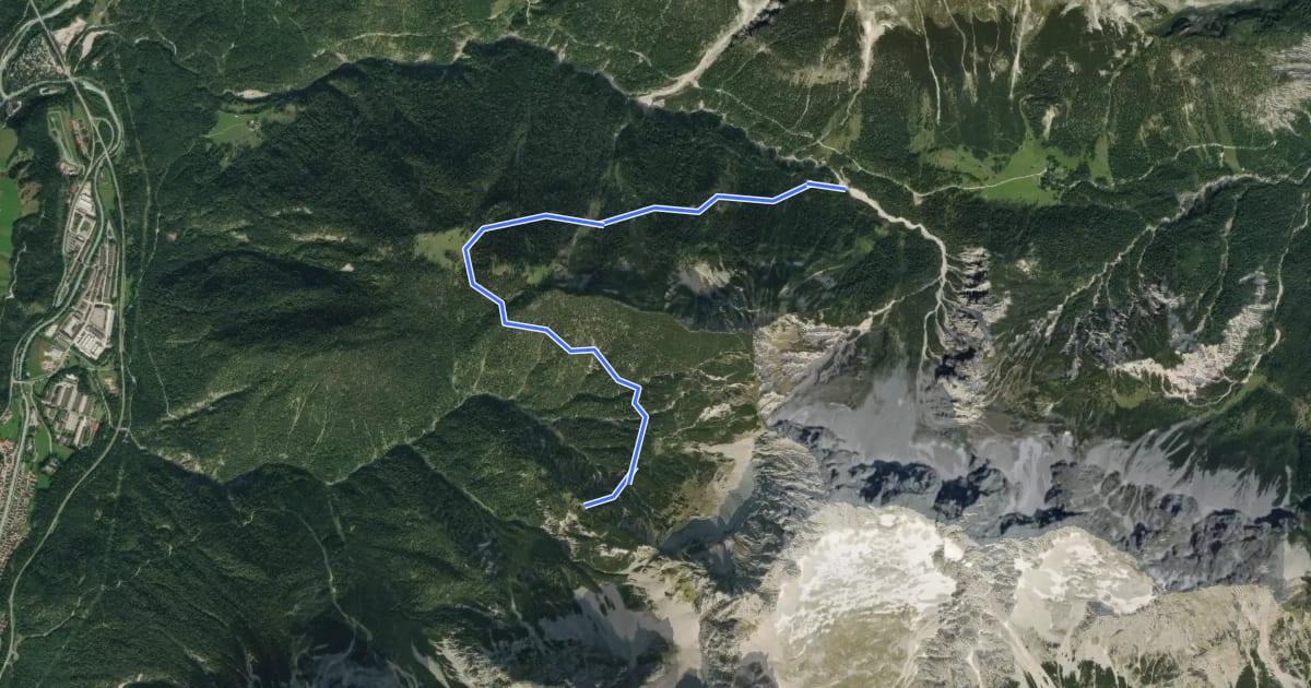 Маршрут Wanderweg 266 на спутниковом снимке