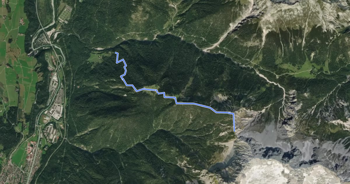 Маршрут Wanderweg 267 на спутниковом снимке