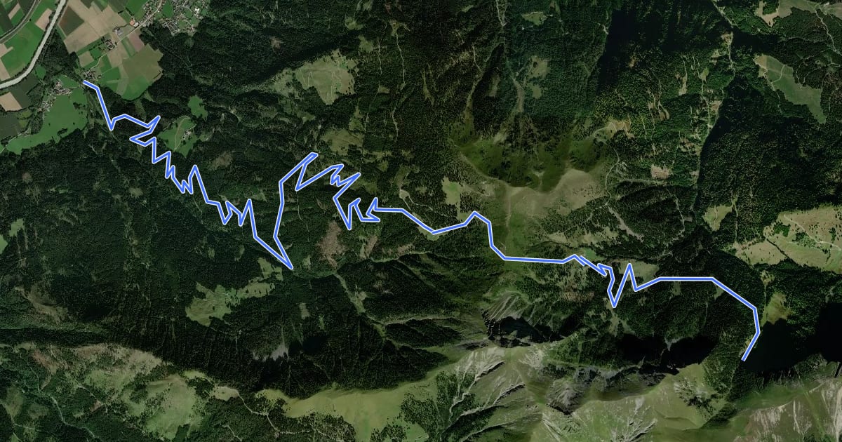 Маршрут Wanderweg 268 на спутниковом снимке