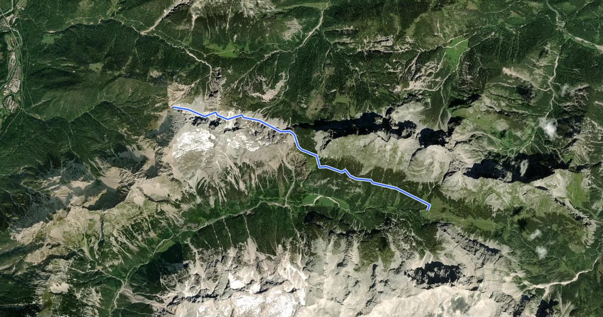 Маршрут Wanderweg 269 (Gjaidsteig) на спутниковом снимке