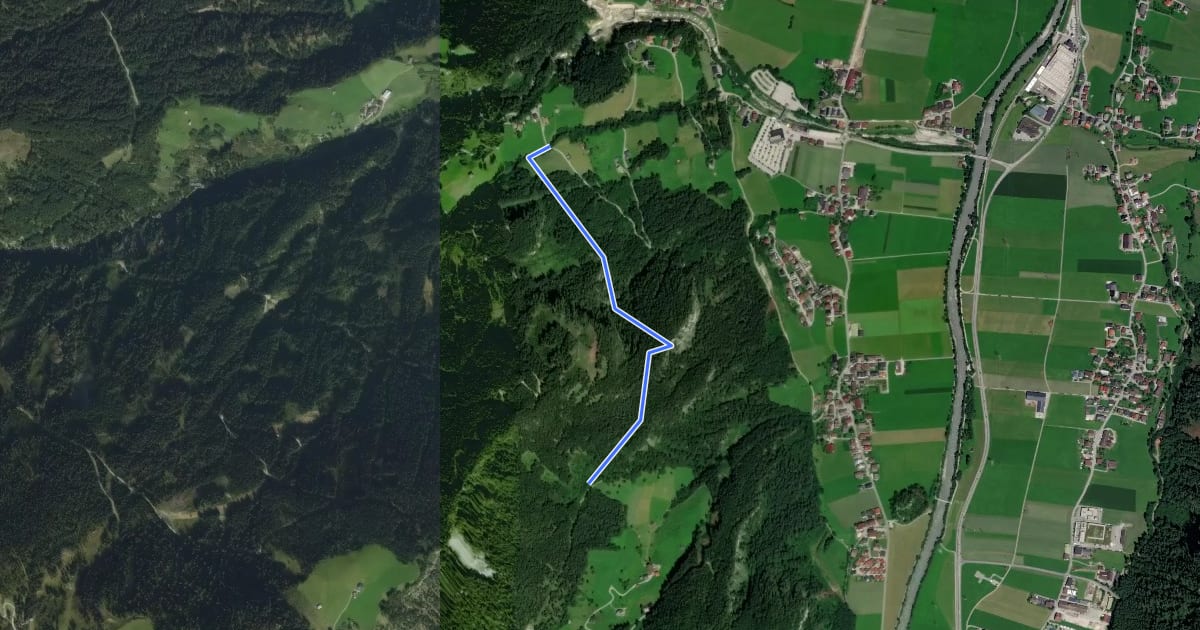 Маршрут Wanderweg 27 на спутниковом снимке