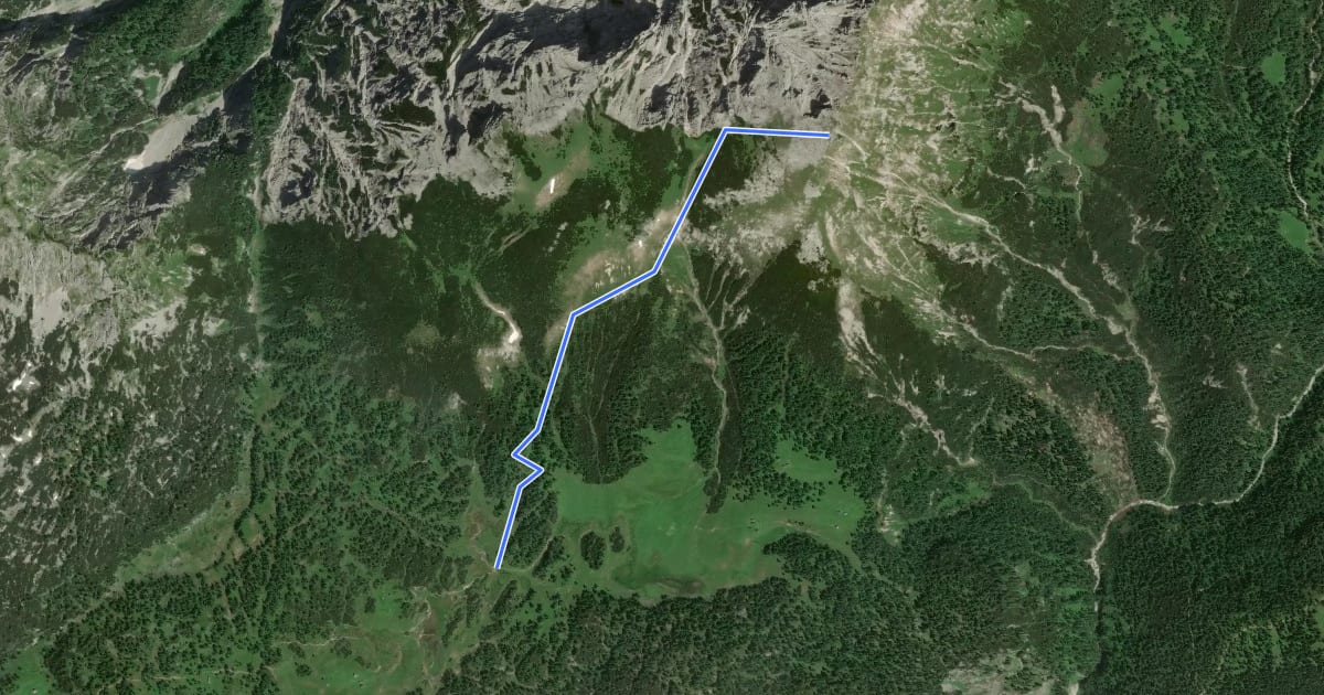 Маршрут Wanderweg 277 на спутниковом снимке