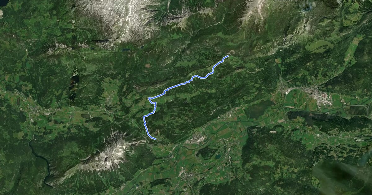 Маршрут Wanderweg 278 на спутниковом снимке