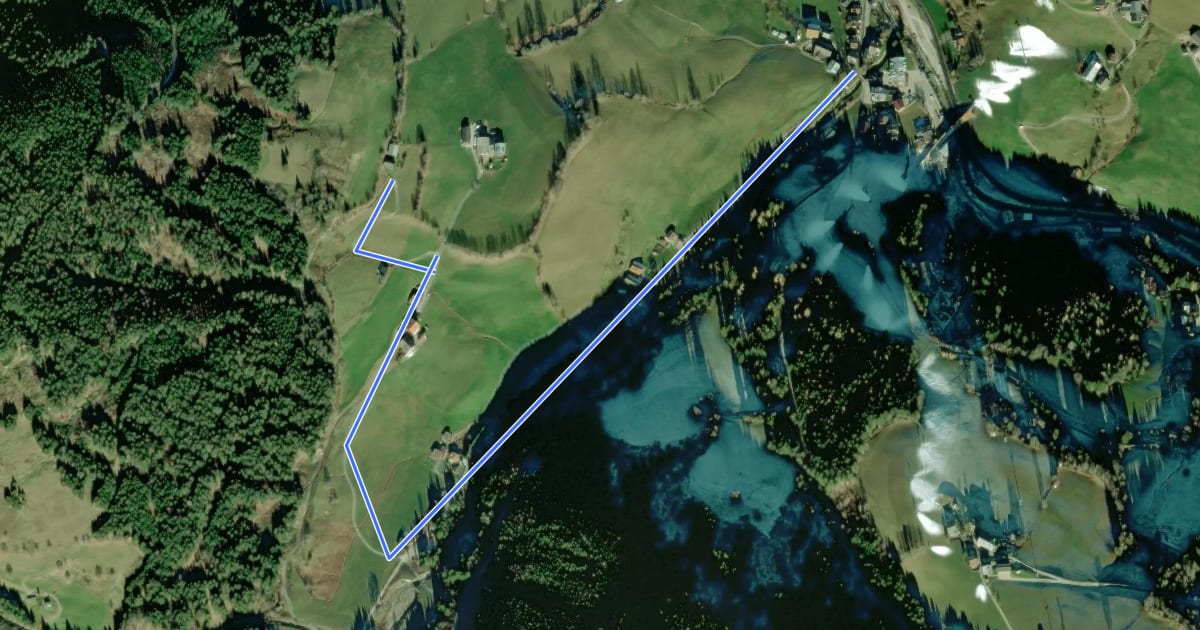 Маршрут Wanderweg 27a на спутниковом снимке