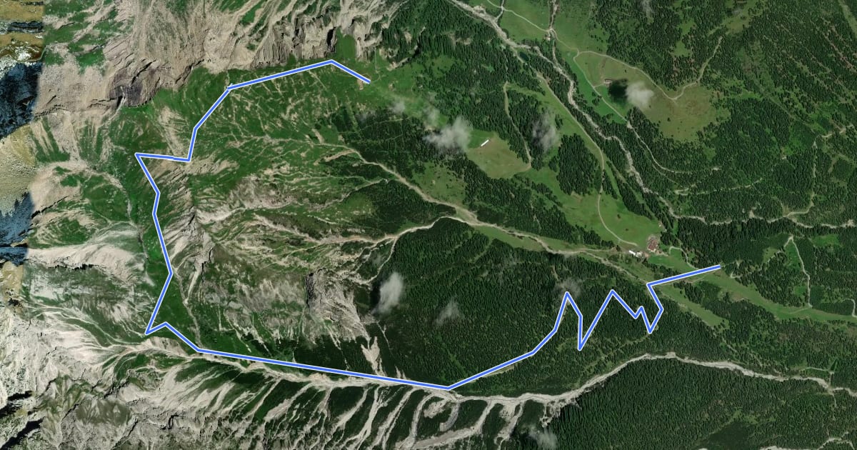 Маршрут Wanderweg 28 на спутниковом снимке