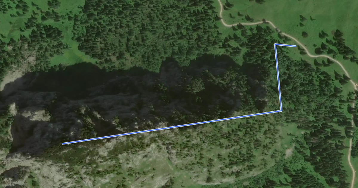 Маршрут Wanderweg 282 на спутниковом снимке