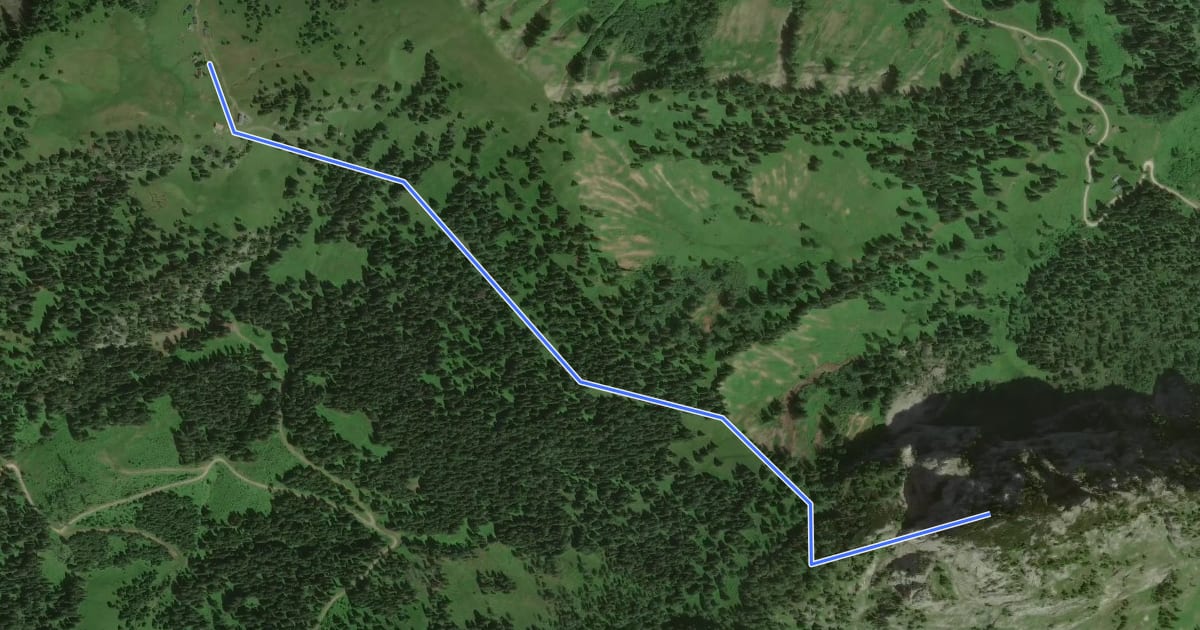 Маршрут Wanderweg 282a на спутниковом снимке
