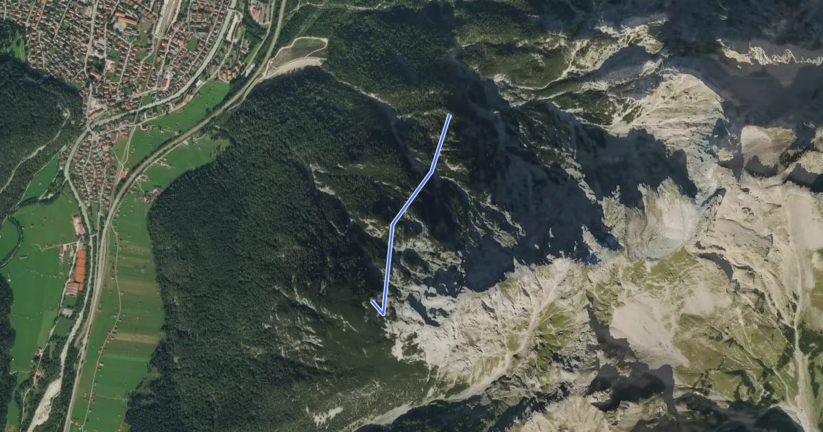 Маршрут Wanderweg 283 на спутниковом снимке