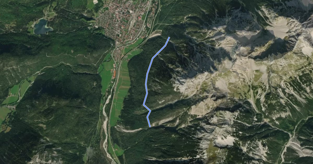 Маршрут Wanderweg 284 на спутниковом снимке