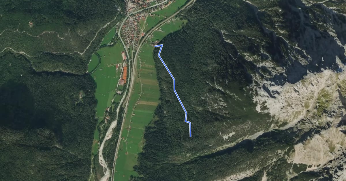 Маршрут Wanderweg 285 на спутниковом снимке
