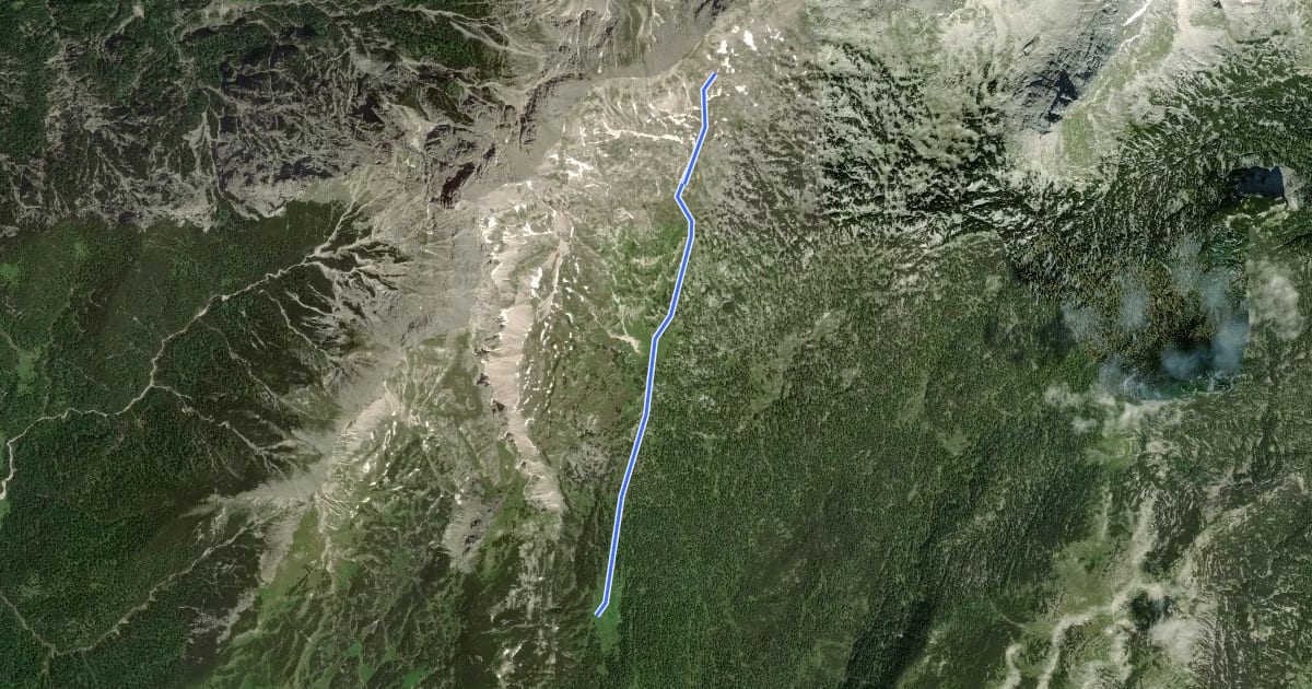 Маршрут Wanderweg 285 на спутниковом снимке