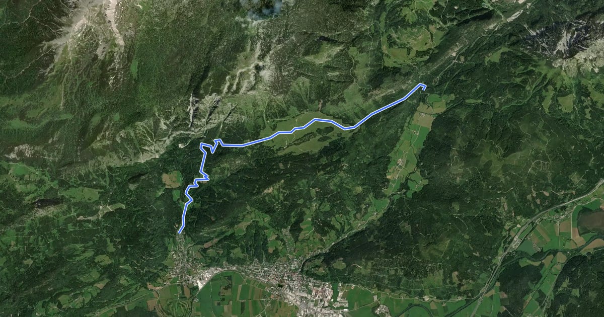 Маршрут Wanderweg 286 на спутниковом снимке