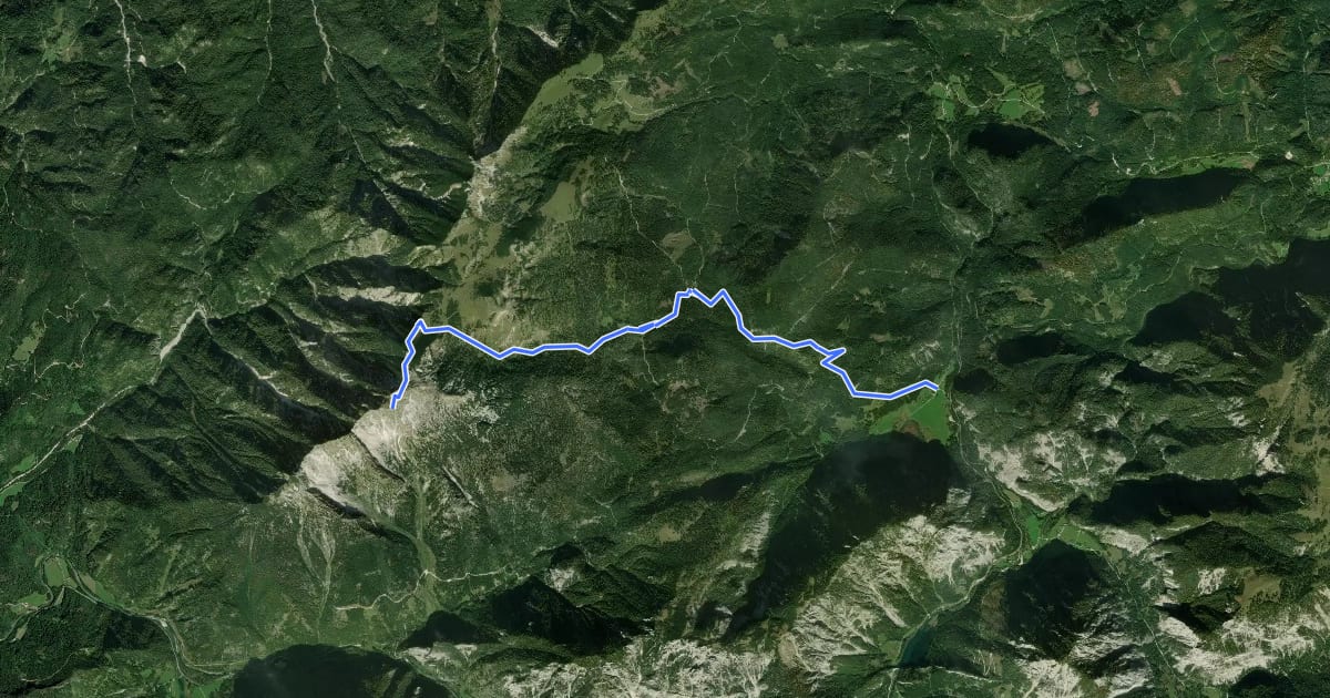 Маршрут Wanderweg 286 на спутниковом снимке