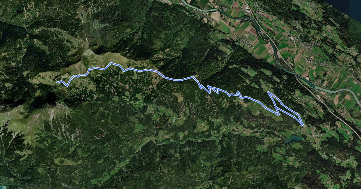 Маршрут Wanderweg 286 на спутниковом снимке