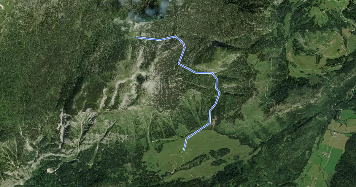 Маршрут Wanderweg 287 на спутниковом снимке