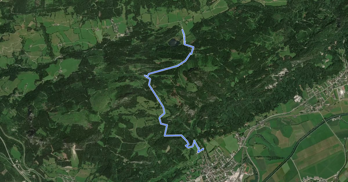 Маршрут Wanderweg 288 на спутниковом снимке