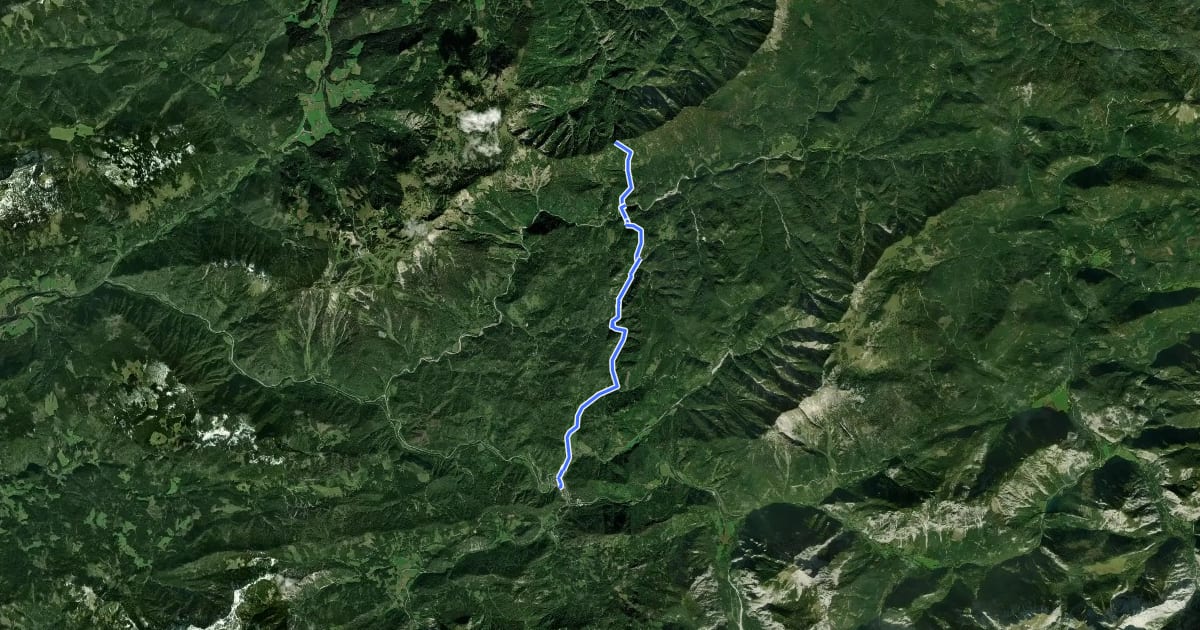 Маршрут Wanderweg 288 на спутниковом снимке