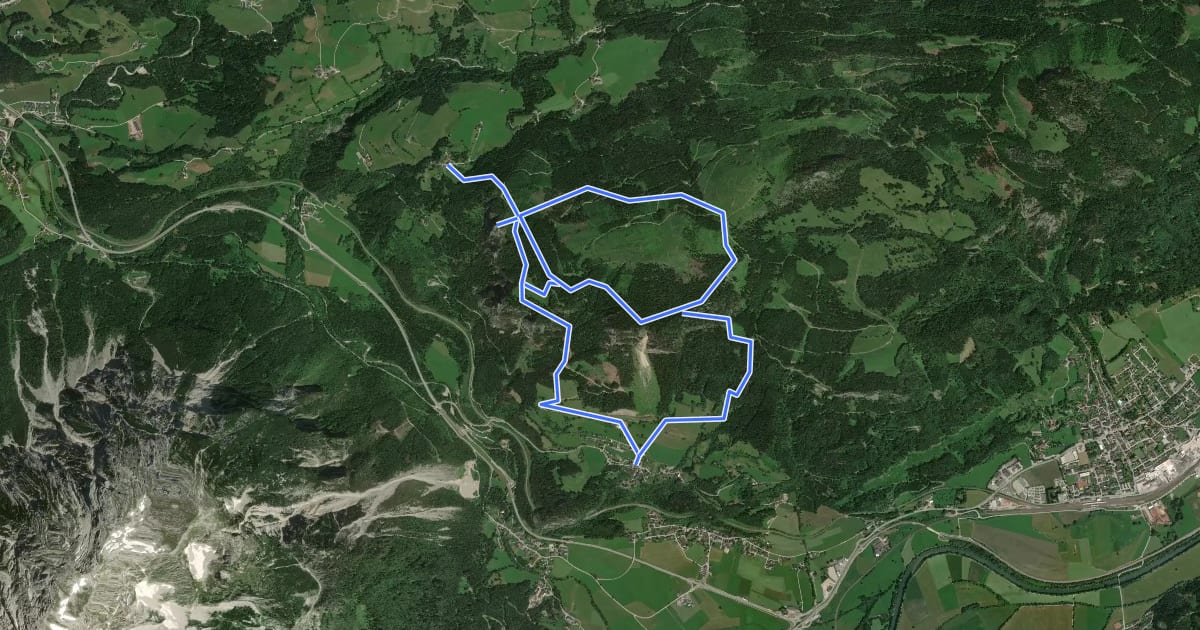 Маршрут Wanderweg 289 на спутниковом снимке