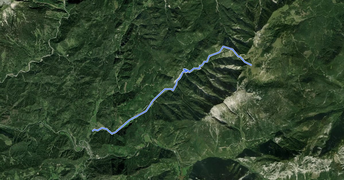 Маршрут Wanderweg 289a на спутниковом снимке