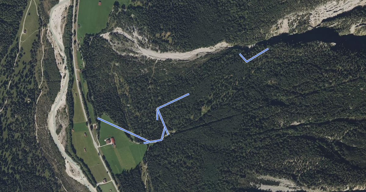 Маршрут Wanderweg 290 на спутниковом снимке