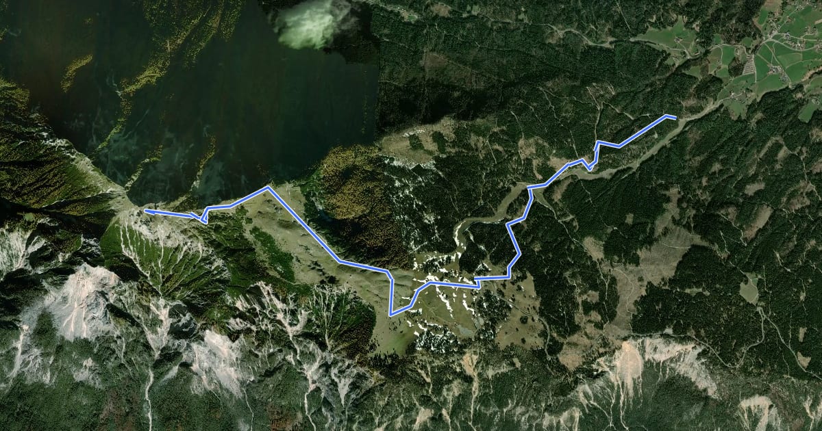 Маршрут Wanderweg 291 на спутниковом снимке
