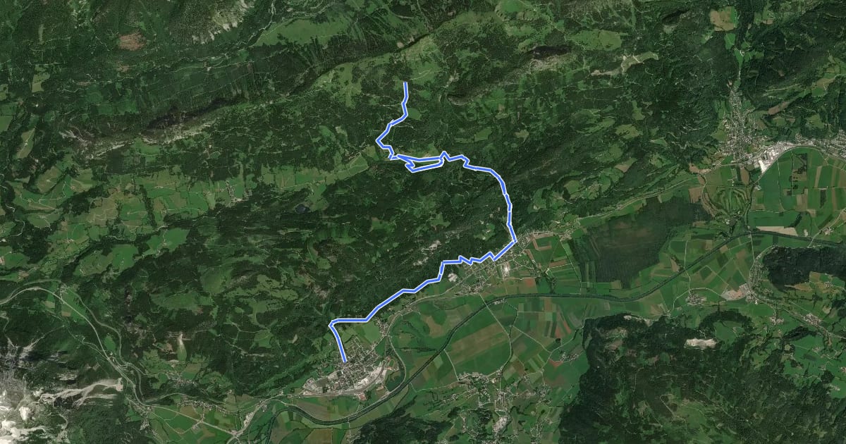 Маршрут Wanderweg 295 на спутниковом снимке